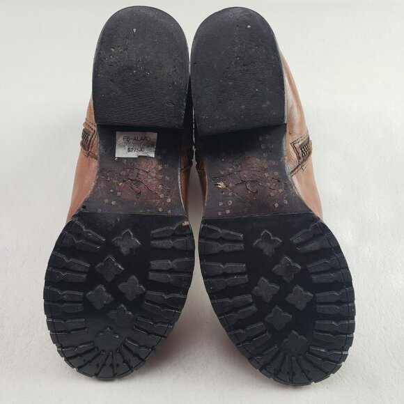 Freebird Alamo Leather Ankle Boot Womens 8 Brown Wool Lined Side Zip Weathered - Picture 10 of 14